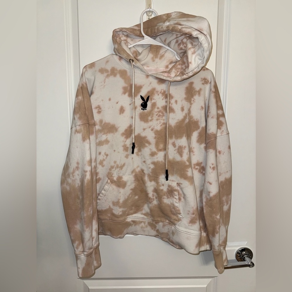 Missguided x Playboy oversized stone tie-dye hoodie M/L